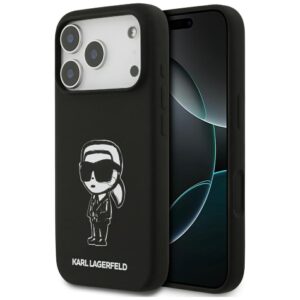 Karl Lagerfeld Silicone Karl Sketch & Logo MagSafe Case for iPhone 17 Pro - Blackeng