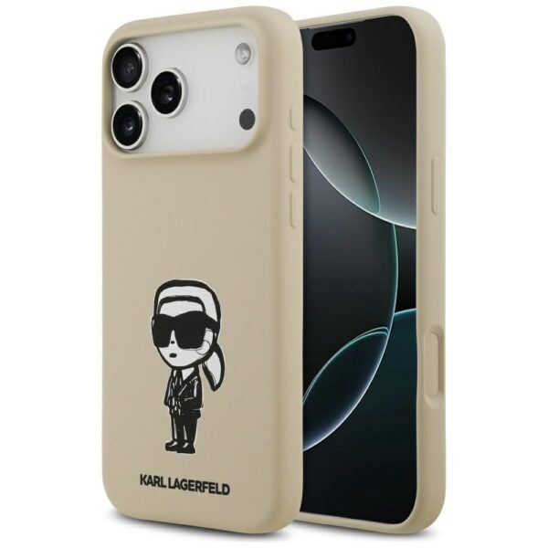 Karl Lagerfeld Silicone Karl Sketch & Logo MagSafe Case for iPhone 17 Pro Max - Browneng