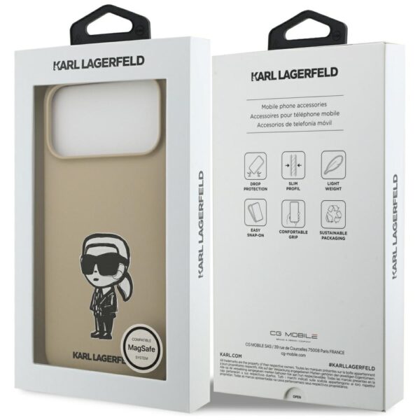 Karl Lagerfeld Silicone Karl Sketch & Logo MagSafe Case for iPhone 17 Pro Max - Browneng
