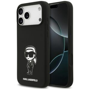 Karl Lagerfeld Silicone Karl Sketch & Logo MagSafe Case for iPhone 17 Pro Max - Blackeng