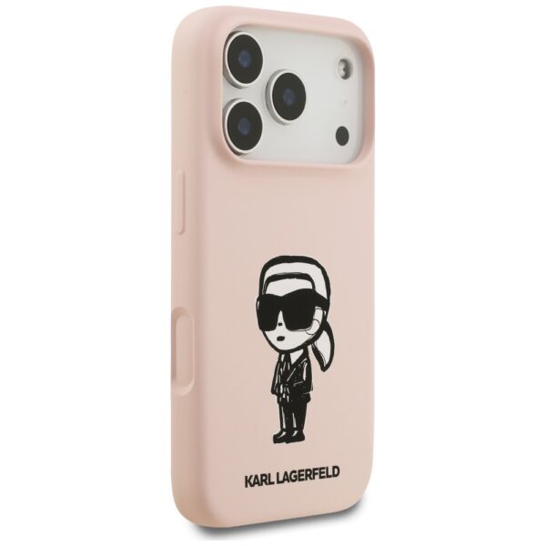199957_4 Karl Lagerfeld Silicone Karl Sketch & Logo MagSafe Case for iPhone 17 Pro Max - Pinkeng