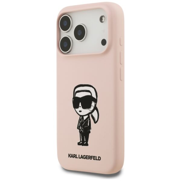 Karl Lagerfeld Silicone Karl Sketch & Logo MagSafe Case for iPhone 17 Pro - Pinkeng