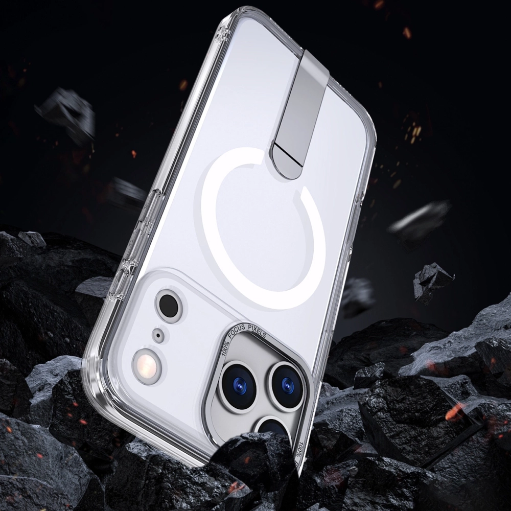 200140_6 Hybrid Armor X Case for Samsung Galaxy S26 with Stand, Compatible with MagSafe - Transparenteng