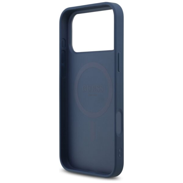 200873_7 Guess Leather 4G Triangle Strass MagSafe Case for iPhone 17 Pro Max - Blueeng