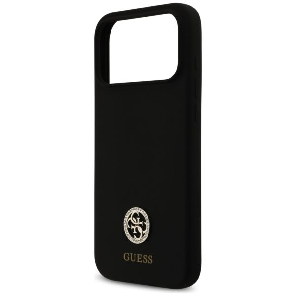 200901_6 Guess Silicone Logo Strass 4G MagSafe Case for iPhone 17 Pro Max - Blackeng