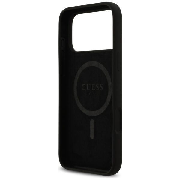200901_7 Guess Silicone Logo Strass 4G MagSafe Case for iPhone 17 Pro Max - Blackeng