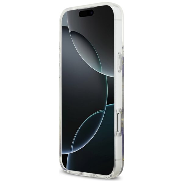 Guess Resin Flowers Glitter MagSafe case for iPhone 17 Pro Max - purpleeng