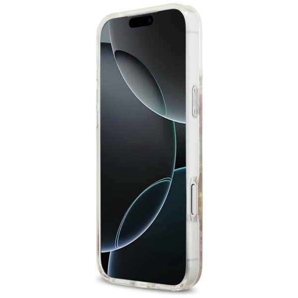 201215_5 Guess Resin Flowers Glitter MagSafe Case for iPhone 17 Pro Max - Pinkeng