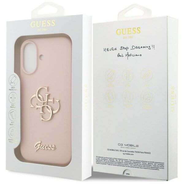 201227_8 Guess Silicone Big 4G Script Case for iPhone 17 - Pinkeng