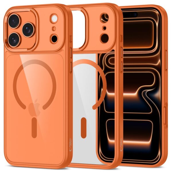 Tech-Protect MagMat MagSafe Case for iPhone 17 Pro - Transparent Orangeeng