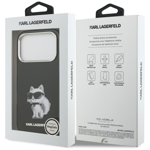 203962_8 Karl Lagerfeld IML Aquarelle Choupette & Logo MagSafe Case for iPhone 17 Pro - Blackeng