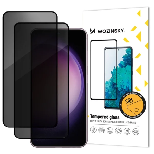 204229_1 Wozinsky Privacy Glass tempered glass for Samsung Galaxy S26 Ultra compatible with fingerprint reader 2 pcs.eng