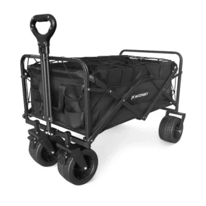 Wozinsky WZP-100 beach, tourist, garden trolley, durable, wide wheels, with safety net up to 100 kg - blackeng