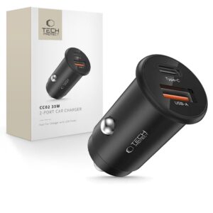 Tech-Protect CC02 35W Car Charger 2-Port USB-C / USB-A - Blackeng