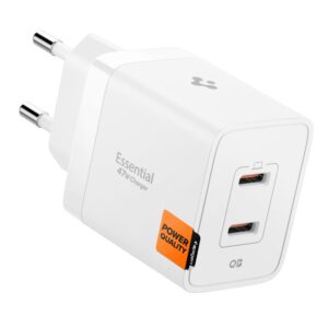 Spigen Essential EE472EU 2-port USC-C 47W wall charger - whiteeng