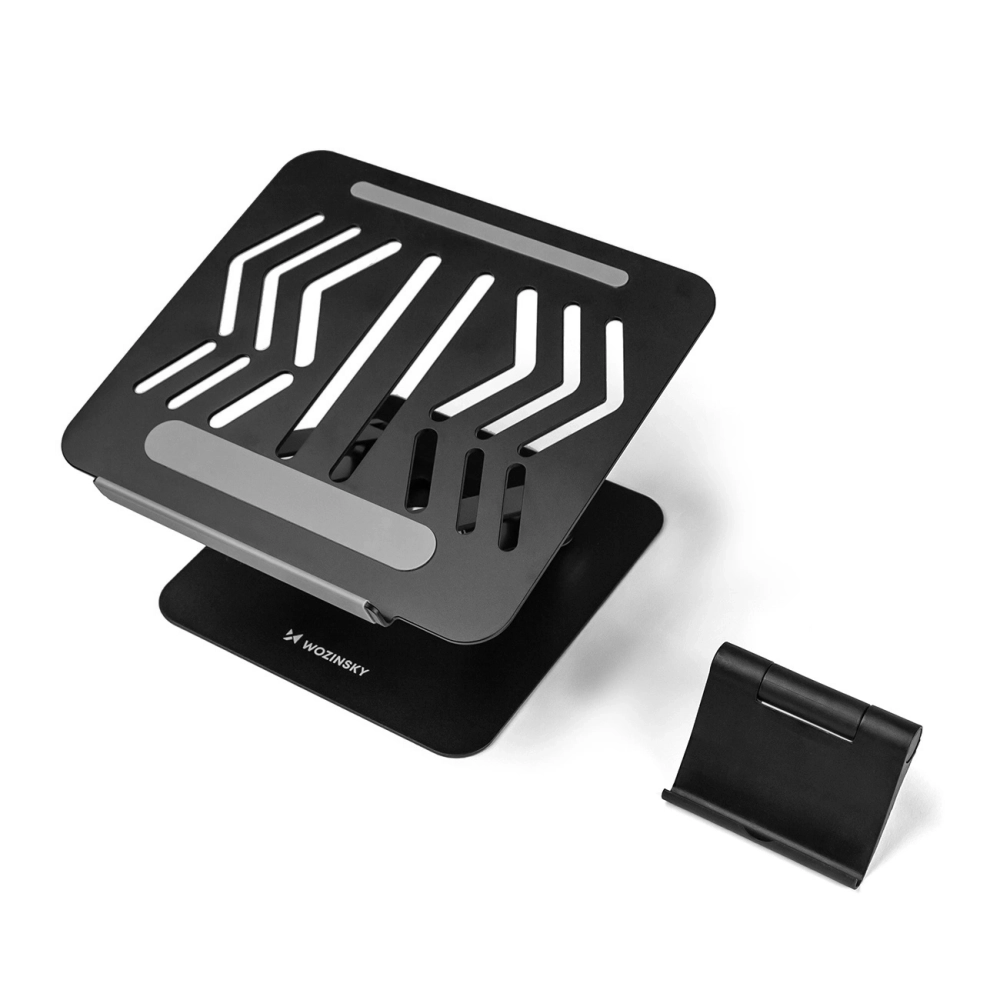 Wozinsky WRS-CPY84SB 360 Aluminum Laptop and Tablet Stand + Free Smartphone Stand - Blackeng