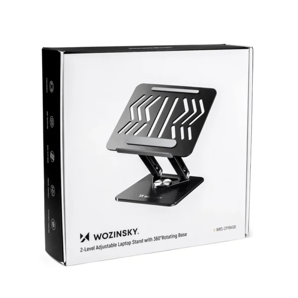 Wozinsky WRS-CPY84SB 360 Aluminum Laptop and Tablet Stand + Free Smartphone Stand - Blackeng