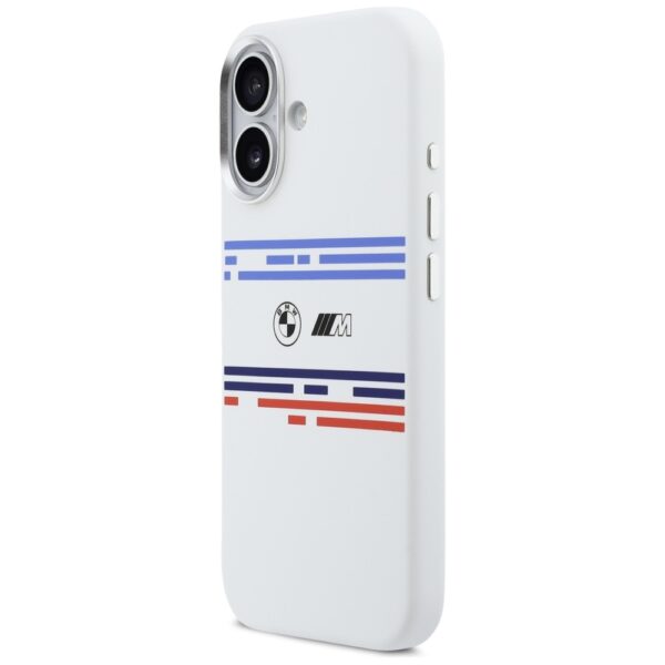 BMW M Silicon Horizontal Line MagSafe Case for iPhone 17 - Whiteeng