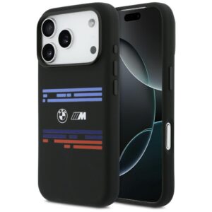 BMW M Silicon Horizontal Line MagSafe Case for iPhone 17 Pro - Blackeng