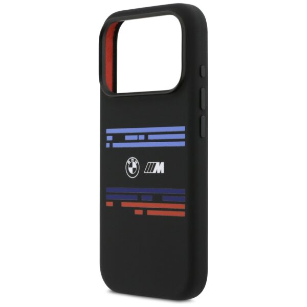 BMW M Silicon Horizontal Line MagSafe Case for iPhone 17 Pro - Blackeng