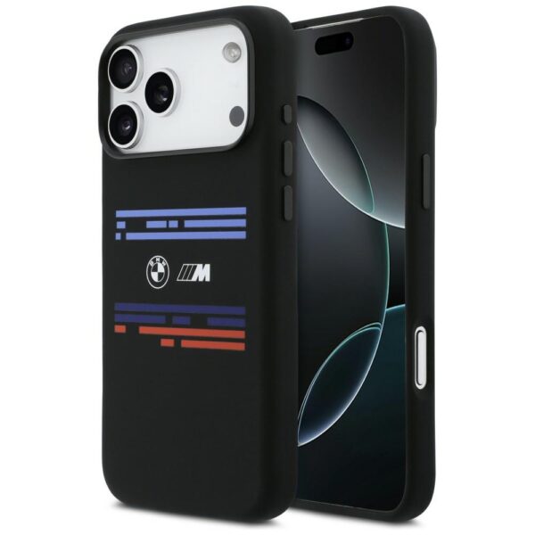 BMW M Silicon Horizontal Line MagSafe Case for iPhone 17 Pro Max - Blackeng