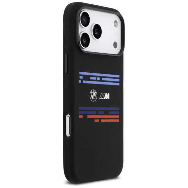 BMW M Silicon Horizontal Line MagSafe Case for iPhone 17 Pro Max - Blackeng