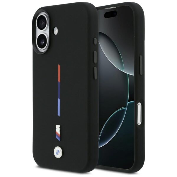 BMW M Silicon Tricolor Line MagSafe Case for iPhone 17 - Blackeng