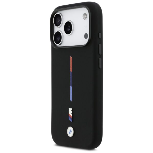 BMW M Silicon Tricolor Line MagSafe Case for iPhone 17 Pro - Blackeng