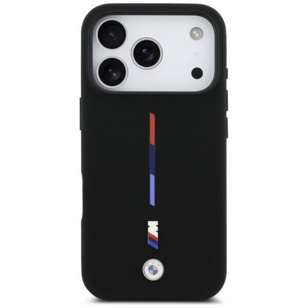 BMW M Silicon Tricolor Line MagSafe Case for iPhone 17 Pro - Blackeng