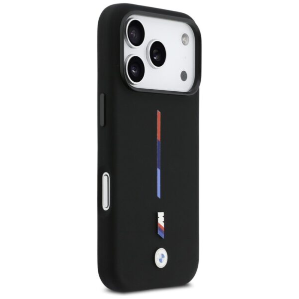BMW M Silicon Tricolor Line MagSafe Case for iPhone 17 Pro - Blackeng