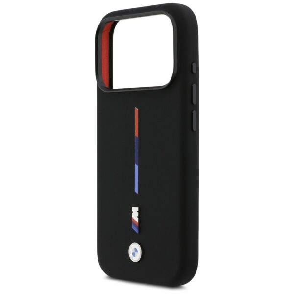 BMW M Silicon Tricolor Line MagSafe Case for iPhone 17 Pro - Blackeng