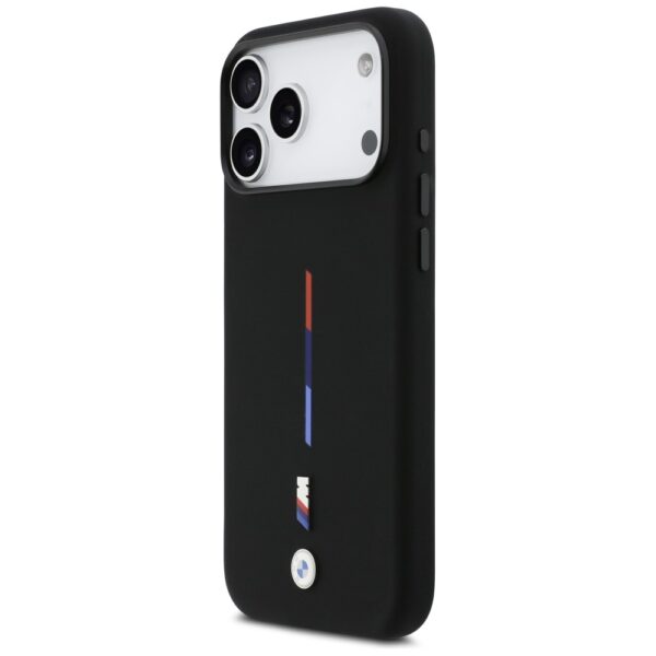 BMW M Silicon Tricolor Line MagSafe Case for iPhone 17 Pro Max - Blackeng