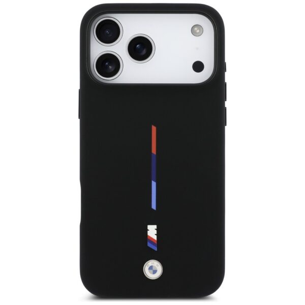 BMW M Silicon Tricolor Line MagSafe Case for iPhone 17 Pro Max - Blackeng
