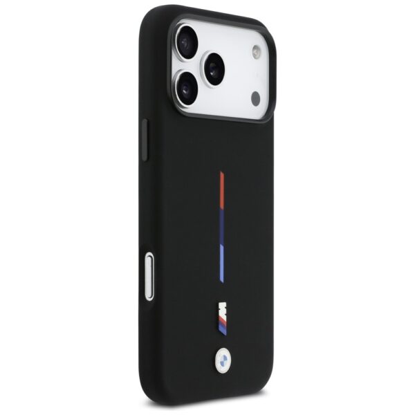 BMW M Silicon Tricolor Line MagSafe Case for iPhone 17 Pro Max - Blackeng