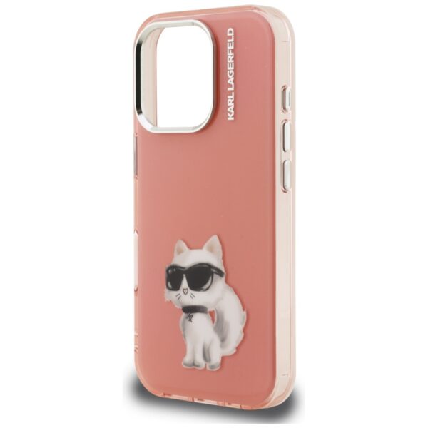 205508_6 Karl Lagerfeld IML Aquarelle Choupette & Logo Case for iPhone 16 Pro Max - Pinkeng