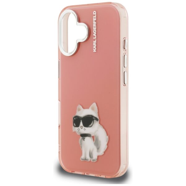 205510_6 Karl Lagerfeld IML Aquarelle Choupette & Logo iPhone 16 Case - Pinkeng
