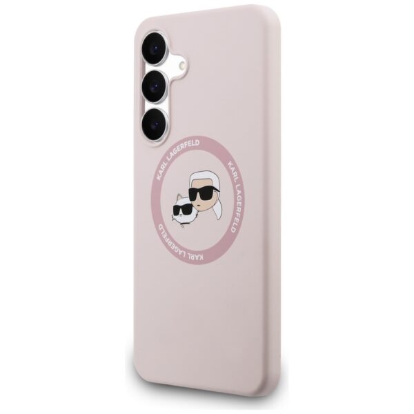 Karl Lagerfeld Silicone Karl & Choupette Heads MagSafe Case for Samsung Galaxy S25 FE - Pinkeng
