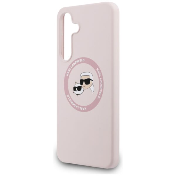 Karl Lagerfeld Silicone Karl & Choupette Heads MagSafe Case for Samsung Galaxy S25 FE - Pinkeng