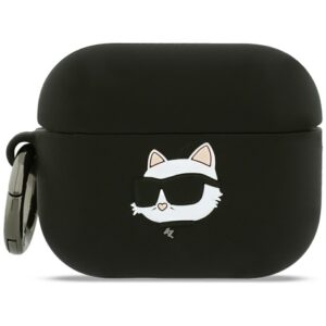 Karl Lagerfeld Silicone Choupette Head 3D Case for AirPods Pro 3 - Blackeng