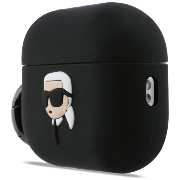 205533_2 Karl Lagerfeld Silicone Karl Head 3D Case for AirPods Pro 3 - Blackeng
