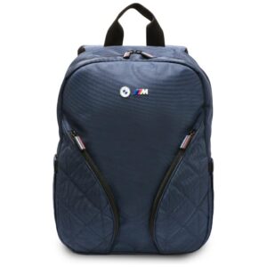 BMW Nylon Pockets & Metal Logo 16" Laptop Backpack - Navy Blueeng
