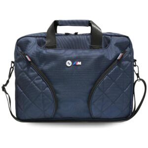 BMW Nylom Pockets & Metal Logo 16" Laptop Bag - Navy Blueeng