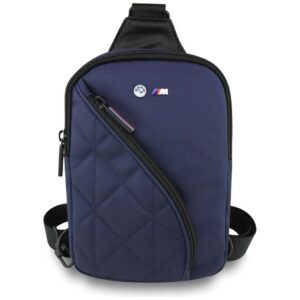 BMW Nylon Pocket & Metal Logo Crossbody Phone Bag - Navy Blueeng