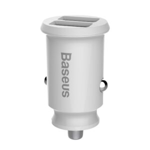 Baseus Grain Car Charger CCALL-ML02 mini charger 2x USB-A 3.1A - whiteeng