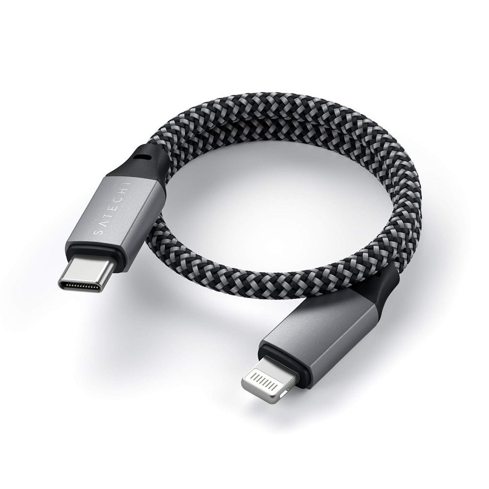 Cable USB C to Lightning Satechi 0,25 m ST-TCL10M space gray