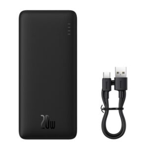 Baseus Airpow 20W 10000mAh Power Bank with USB-A - USB-C Cable - Black