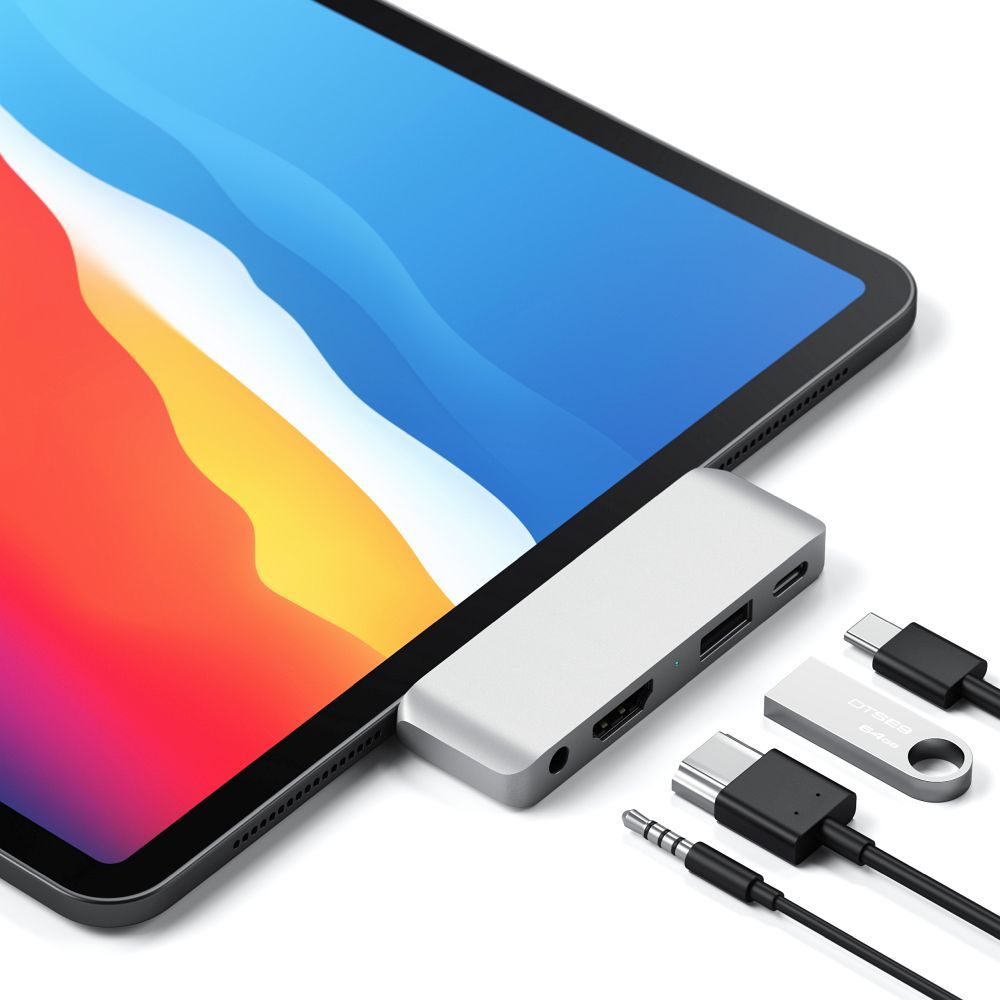 Adapter HUB 4in1 USB C Satechi Mobile Pro Hub ST-TCMPHS silver