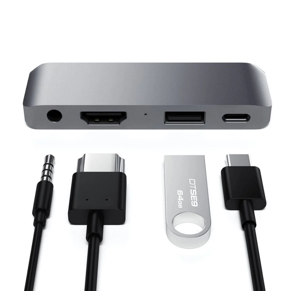 Adapter HUB 4in1 USB C Satechi Mobile Pro Hub ST-TCMPHM space gray