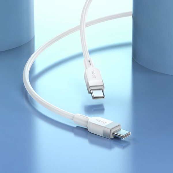 Silicone Cable USB C to USB C Hoco 3A 60W 1 m X109 white