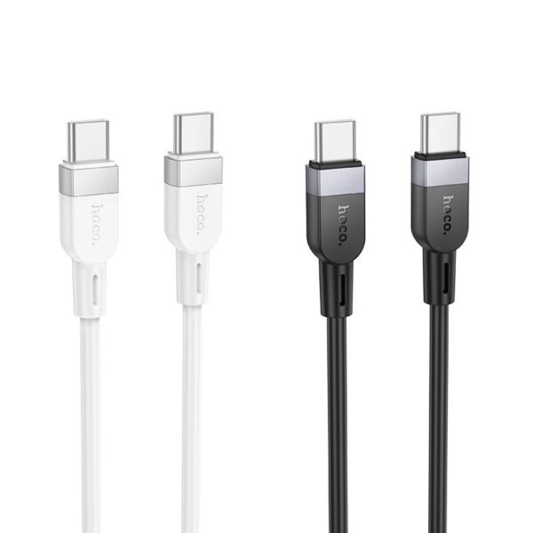 Silicone Cable USB C to USB C Hoco 3A 60W 1 m X109 black